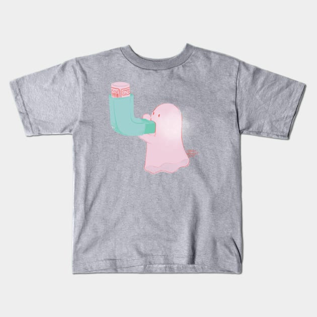 Asthma Inhaler Kids T-Shirt by SarahWrightArt